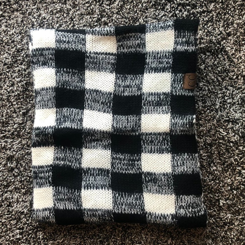 C.C. black and white infinity scarf.